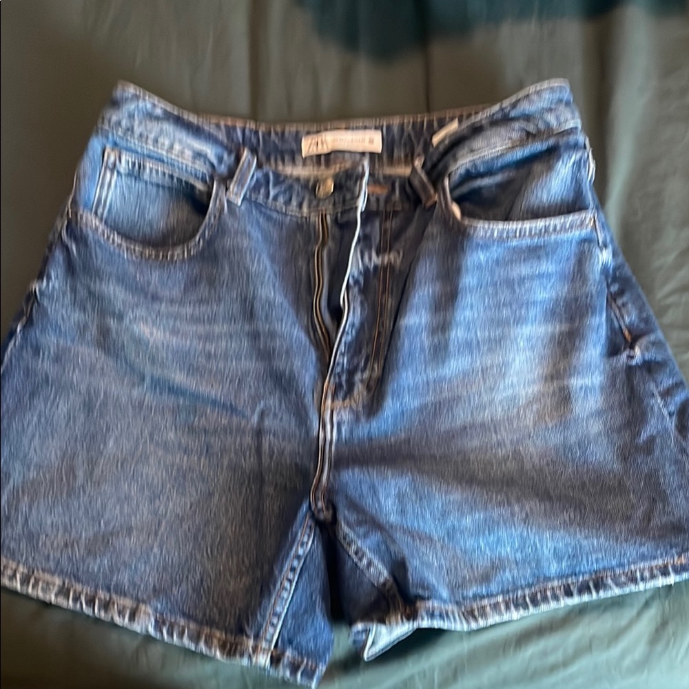 Zara high waisted Women's Blue Denim Shorts